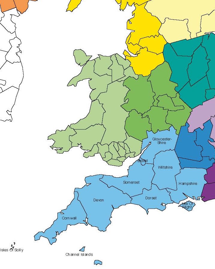 Map of South West